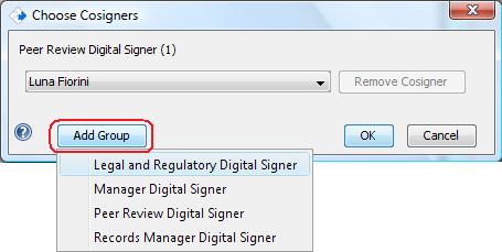Choose cosigners add group