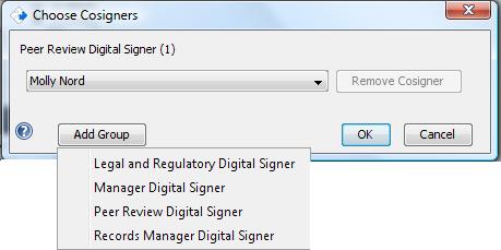 Choose cosigners add group