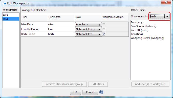 Add users from drop down list