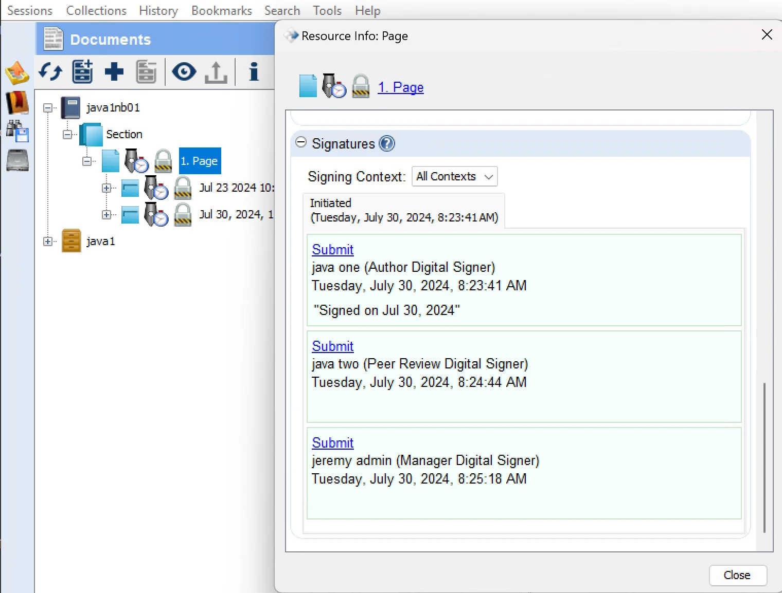All signatures completed but icon shows pending