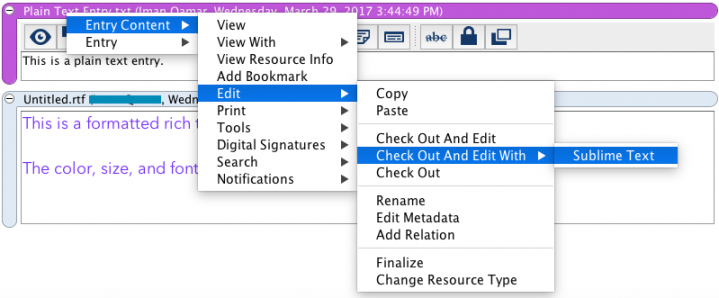 Check out and edit with