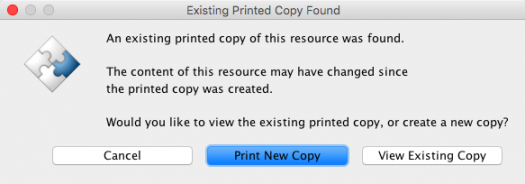 Existing printed copy