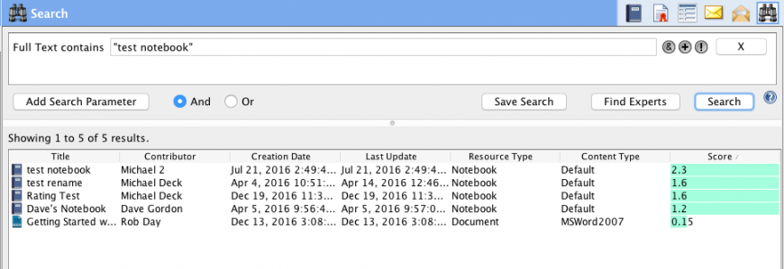 Search results refined