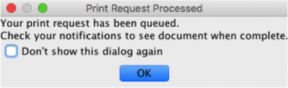 Print request processed