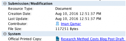 Printed copy in metadata