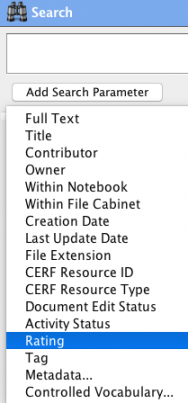 Rating search parameter