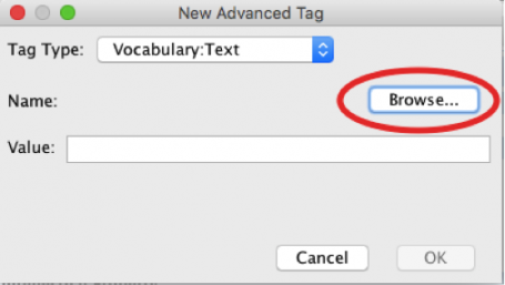 Select tag vocabulary
