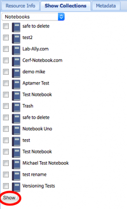 Web show collections