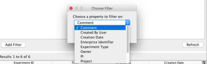 Filter SDIMS listing