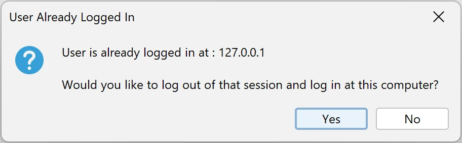 User already logged in
