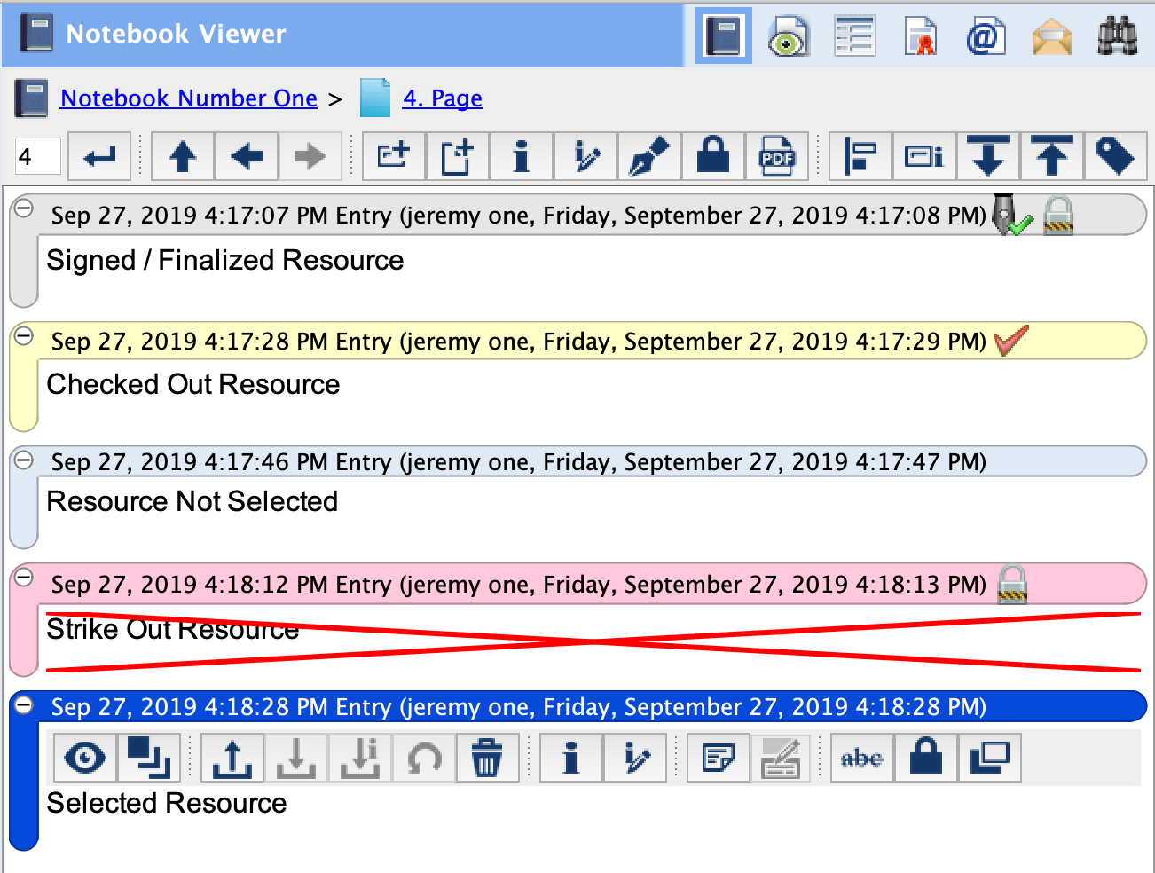 Notebook Entry States